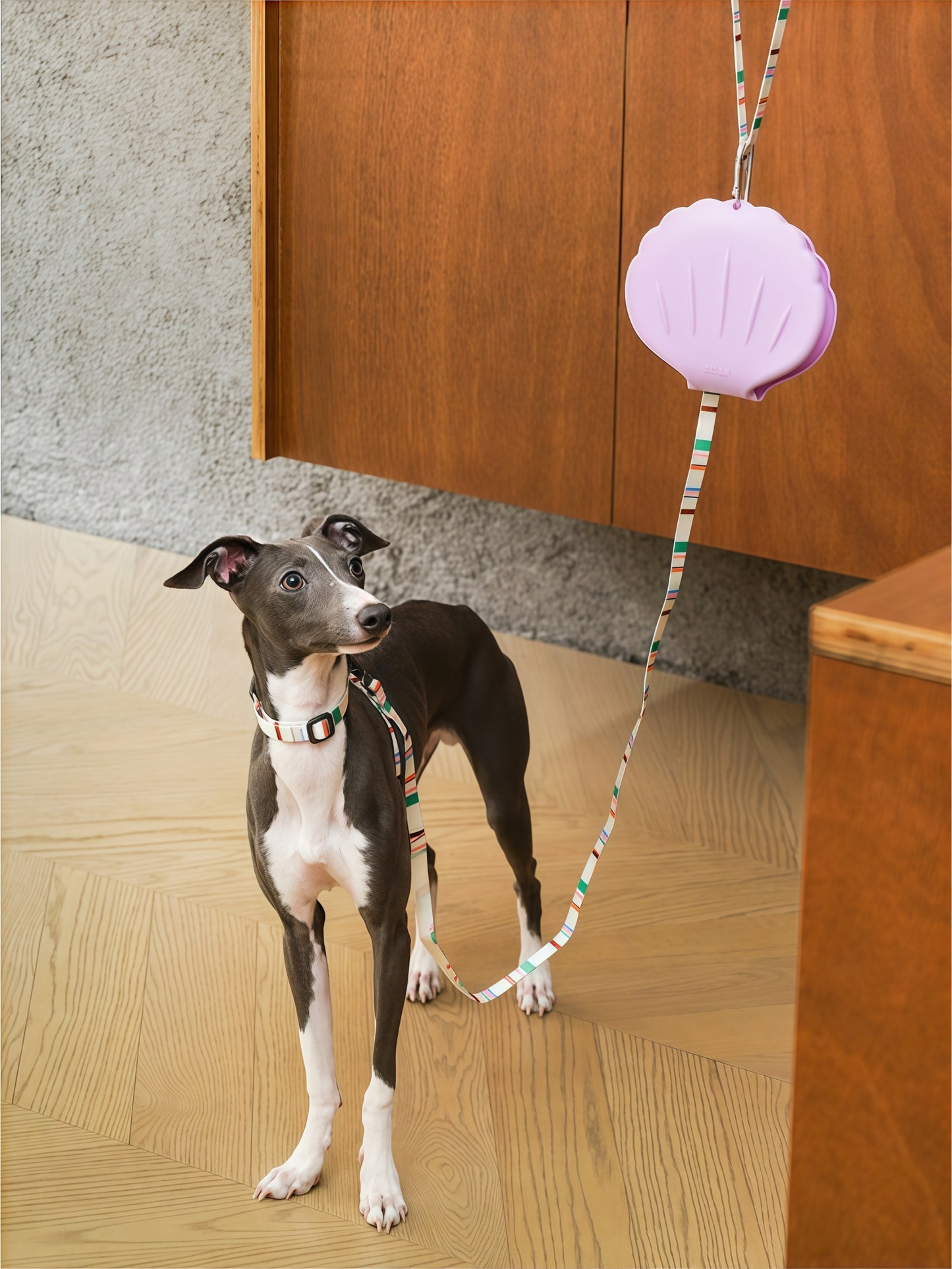 Shell-Shaped Collapsible Double Pet Travel Bowl