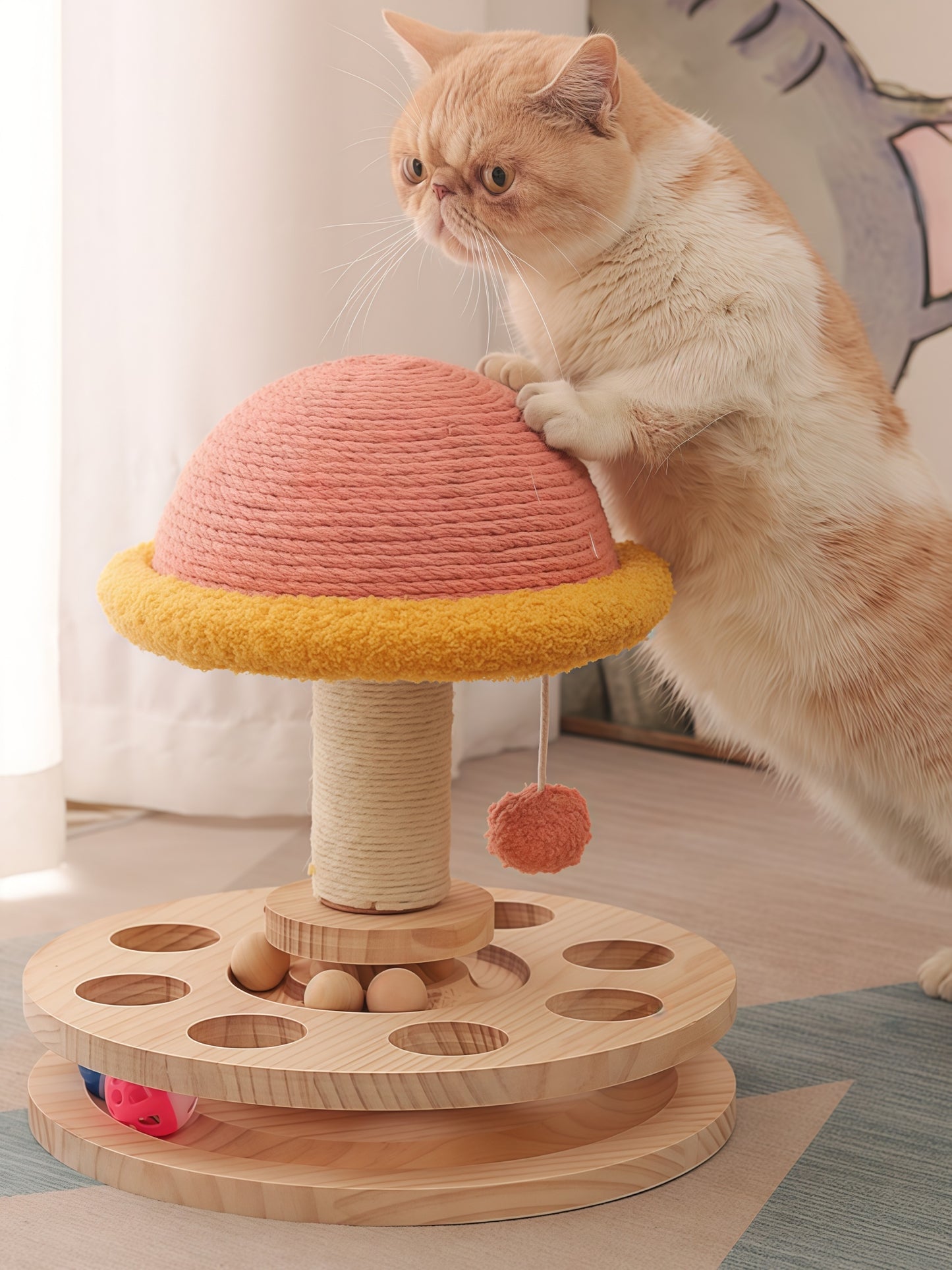 interactive cat toy track with scratching post from Puff Paw