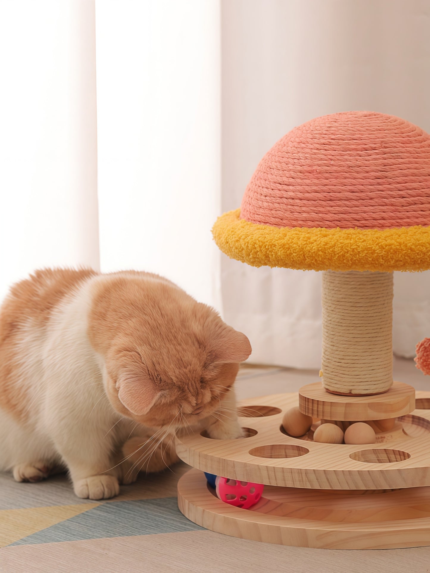 interactive cat toy track with scratching post from Puff Paw