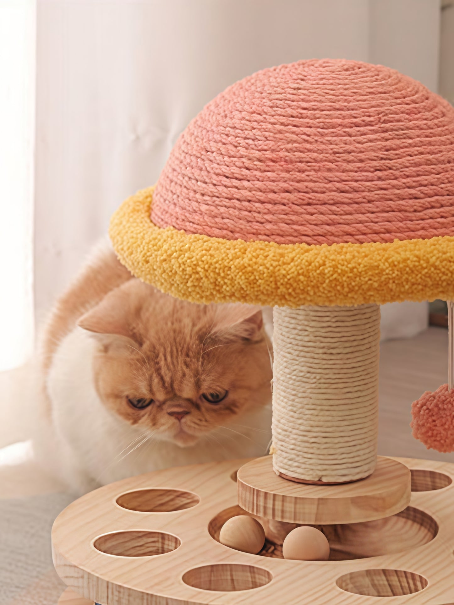 close-up of cat toy track and teaser details from Puff Paw