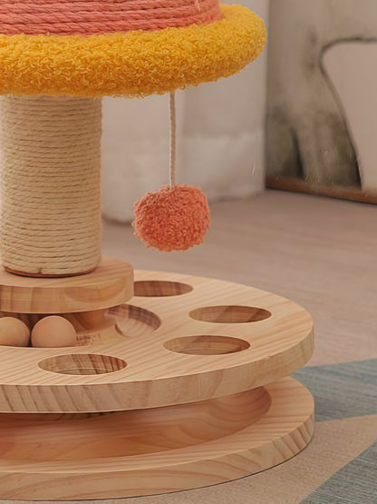 close-up of cat toy track and teaser details from Puff Paw
