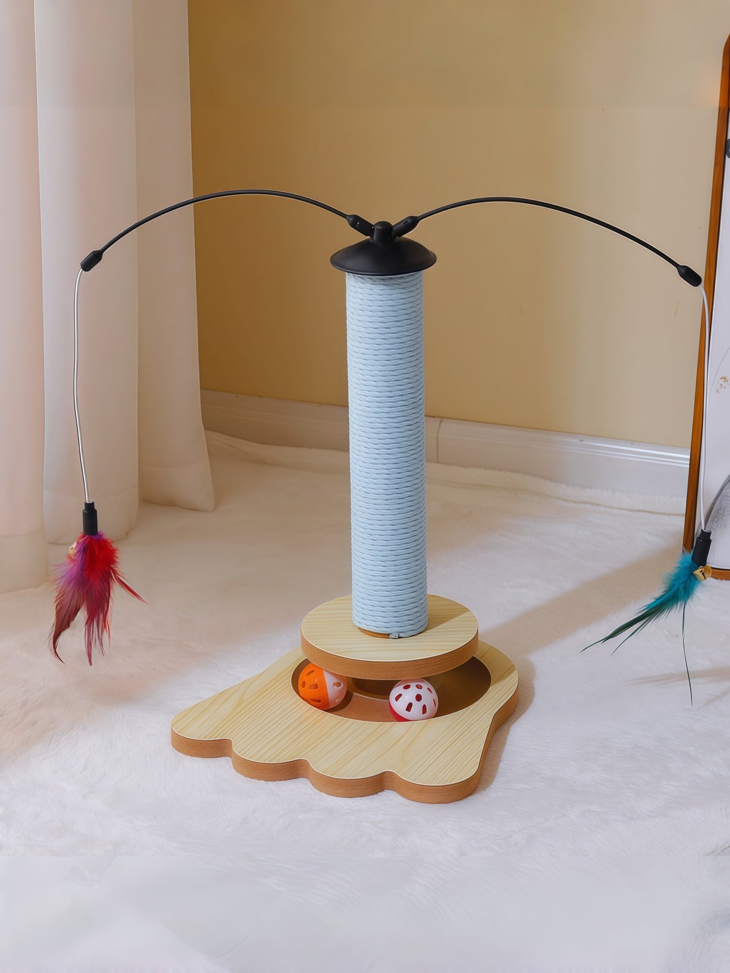 interactive cat toy track with scratching post from Puff Paw