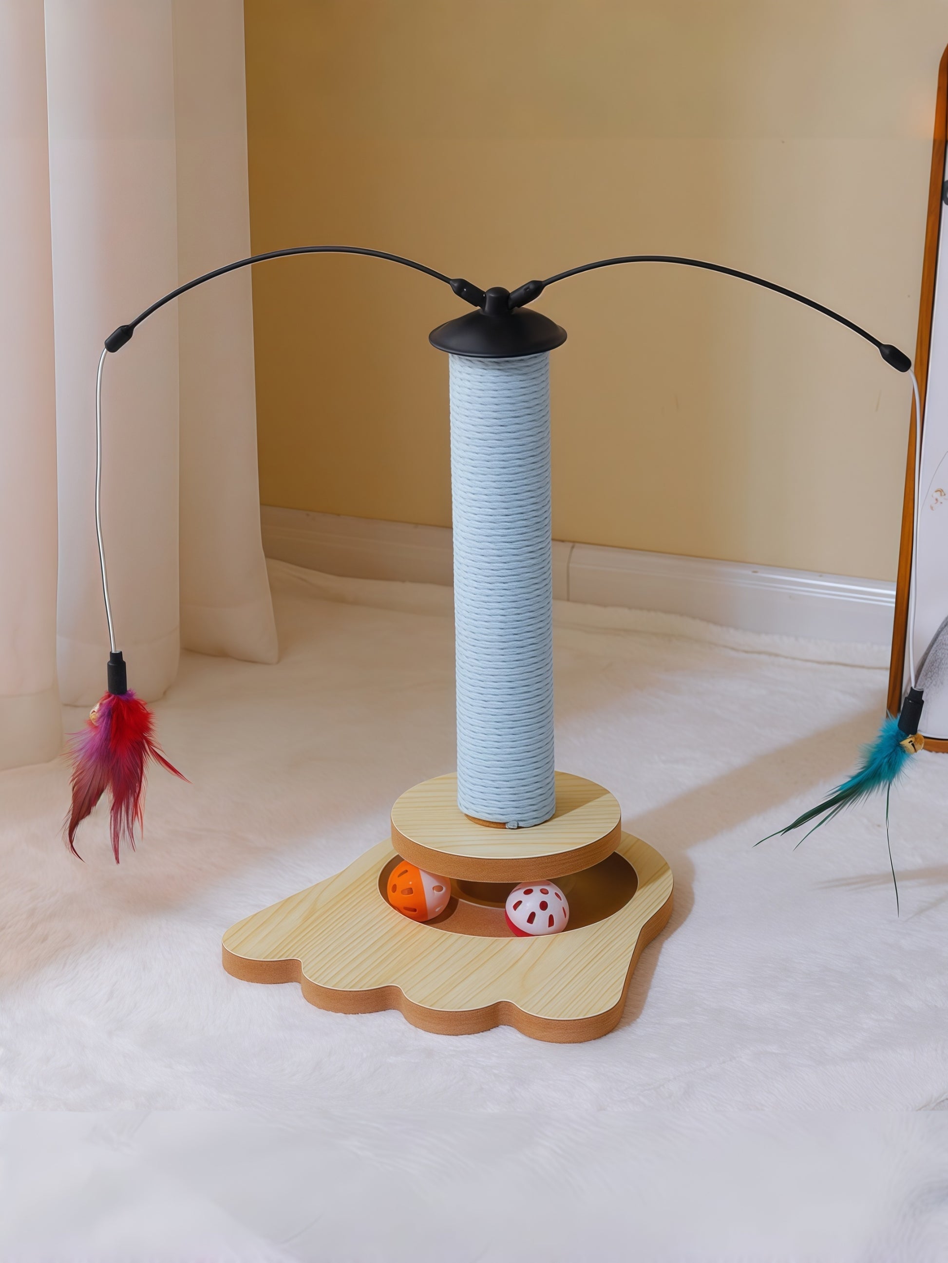 interactive cat toy track with scratching post from Puff Paw