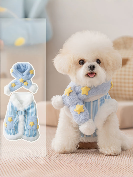 Star Scarf Striped Harness Vest Jacket