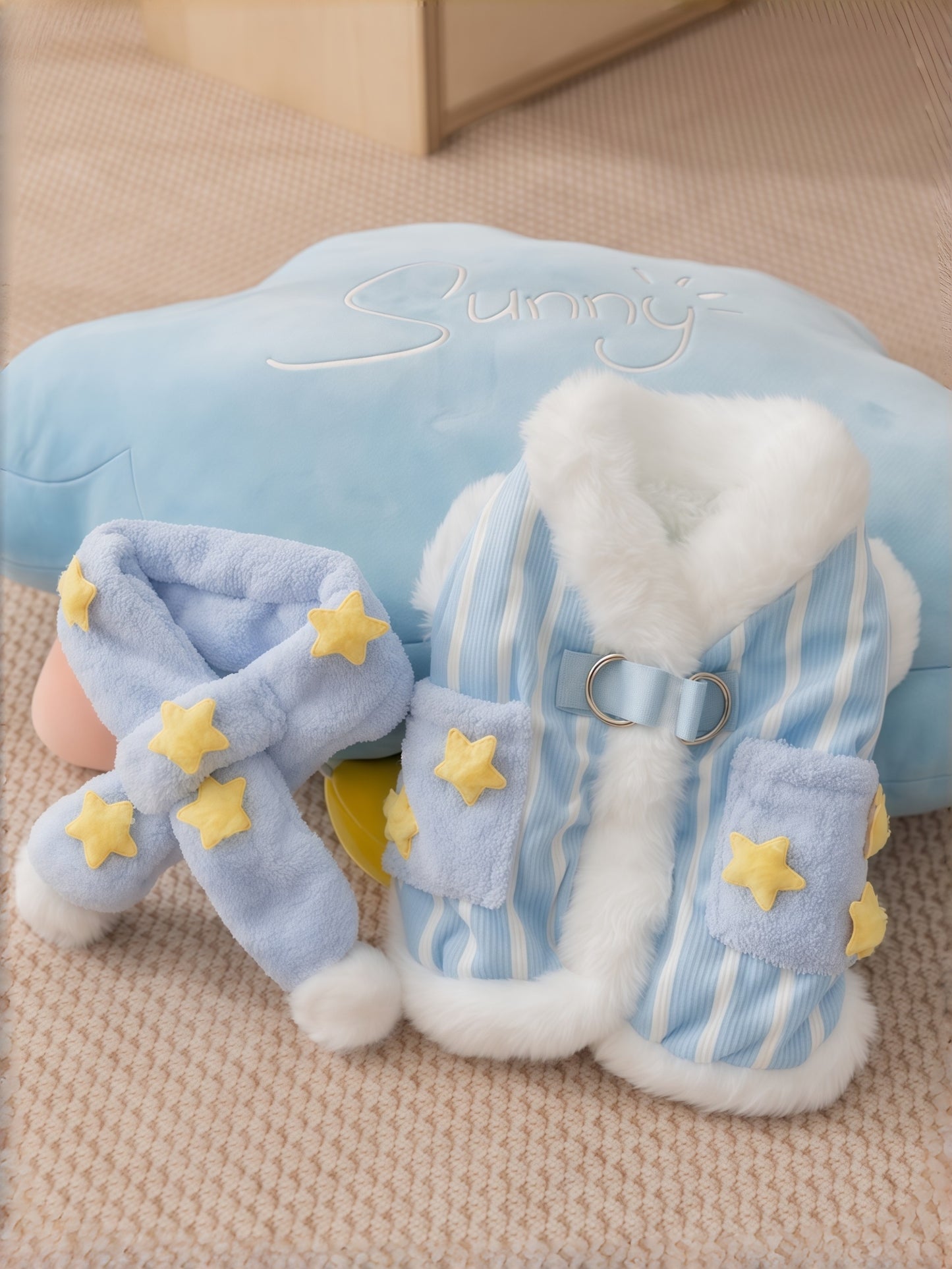 Star Scarf Striped Harness Vest Jacket