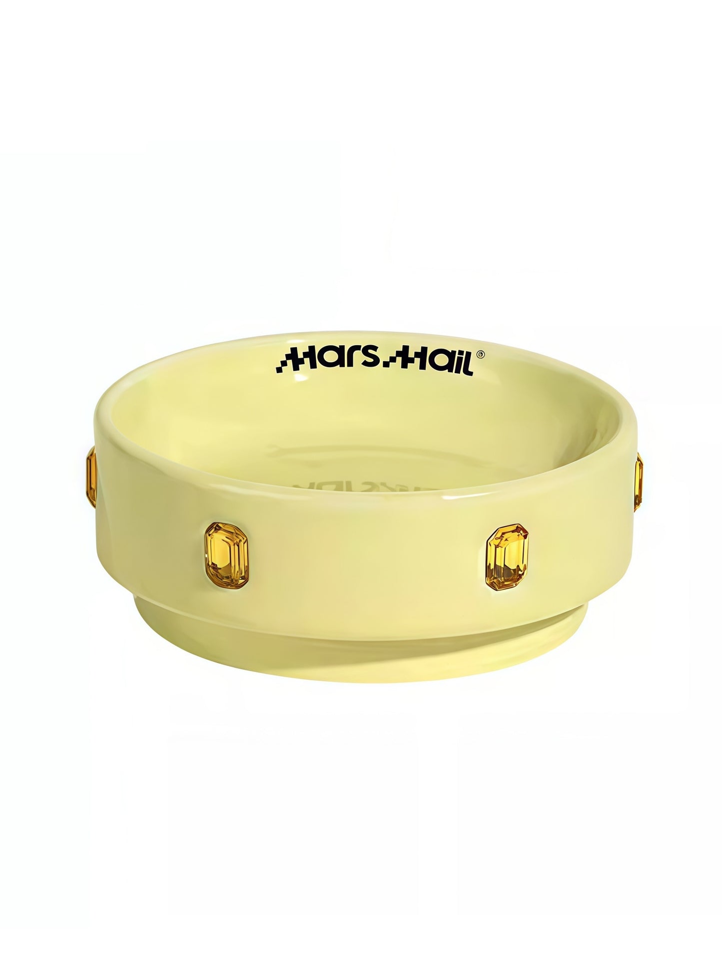 Tower-Inspired Crystal Accent Ceramic Pet Bowl