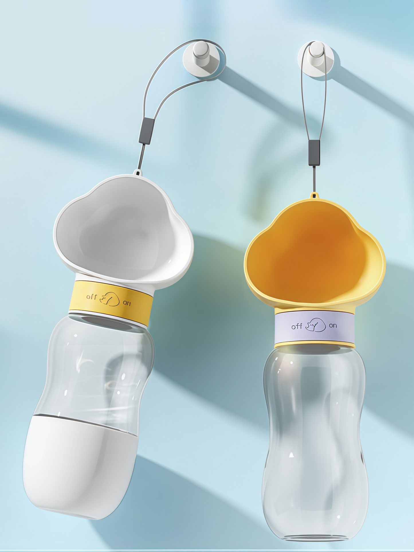 Twist-Release Portable Dog Water Bottle with Wide Drinking Trough