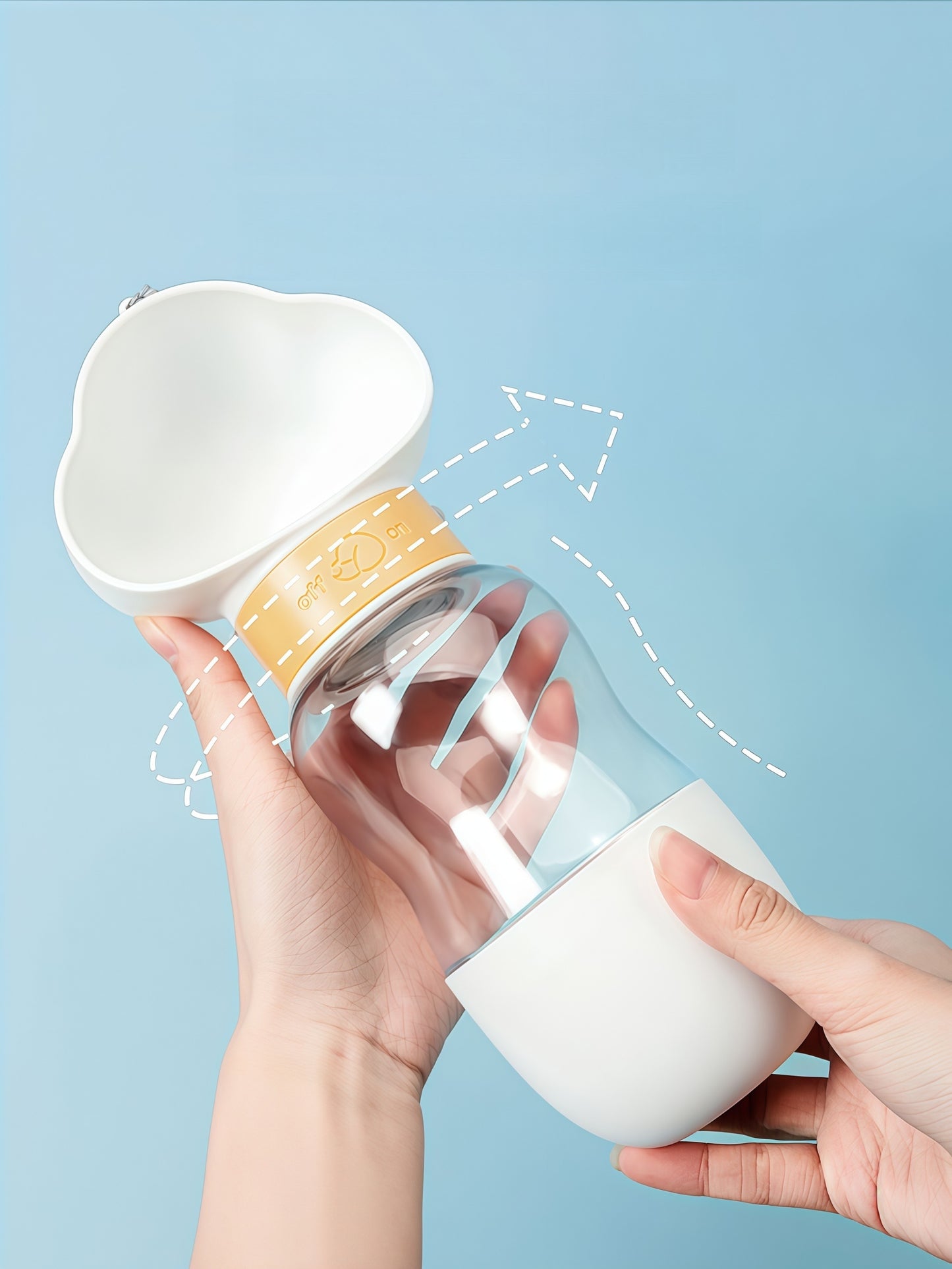 Twist-Release Portable Dog Water Bottle with Wide Drinking Trough