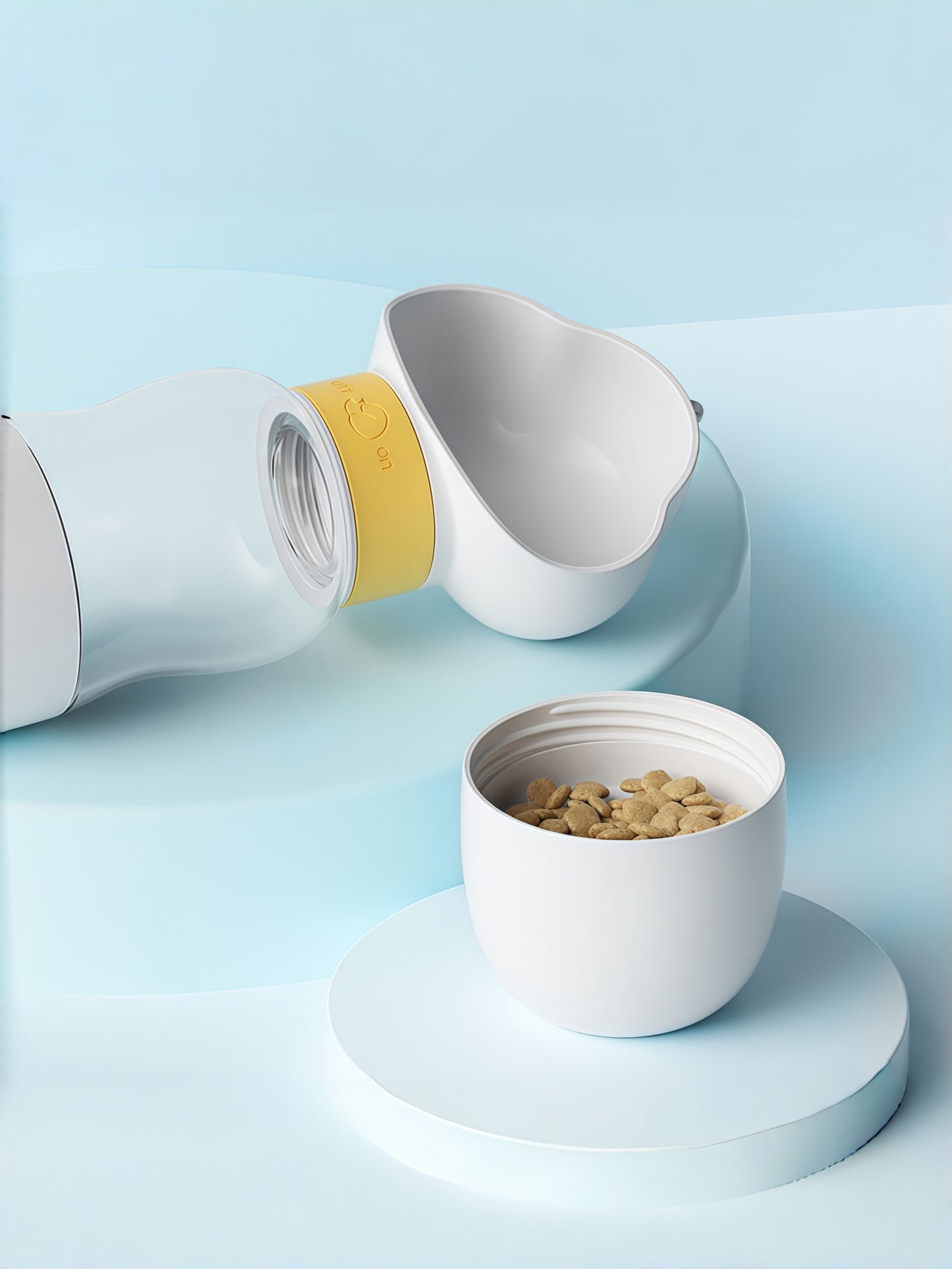 Twist-Release Portable Dog Water Bottle with Wide Drinking Trough