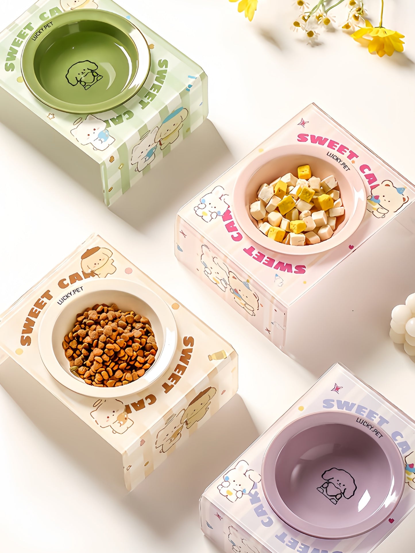 Ceramic Pet Bowl with Stand