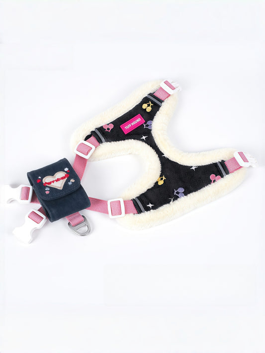 Warm Denim Vest Harness & Leash Set